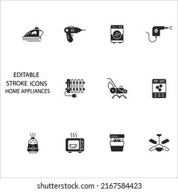 home appliances icons set . home appliances pack symbol vector elements for infographic web