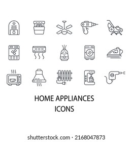 home appliances icons set . home appliances pack symbol vector elements for infographic web