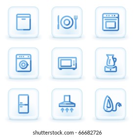 Home appliances icons,  square ice buttons