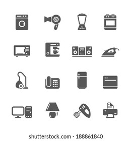 Home Appliances Icons Vector Set Stock Vector (Royalty Free) 188861840 ...