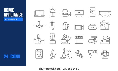 Home Appliances Illustrations Set, Icons Collection