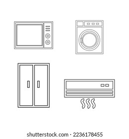 
Home appliances line art vector icon.