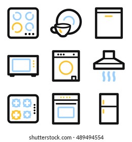 Home appliances mobile icons set, vector symbols.