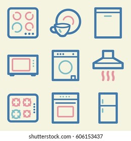 Home appliances mobile icons set, vector symbols.