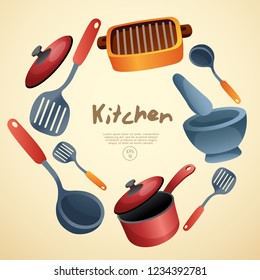 Home Appliances : Objects in Kitchen : Vector Illustration