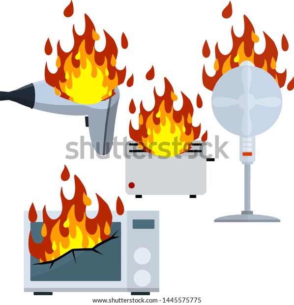 Home Appliances On Fire Broken Toaster Stock Image Download Now