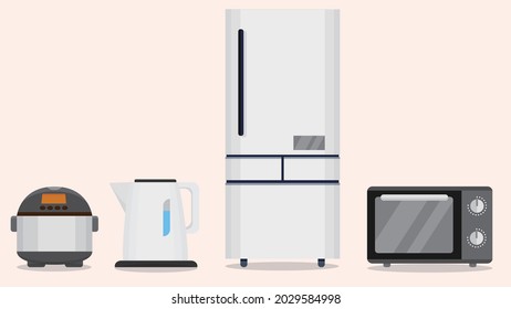 home appliances set vector illustration