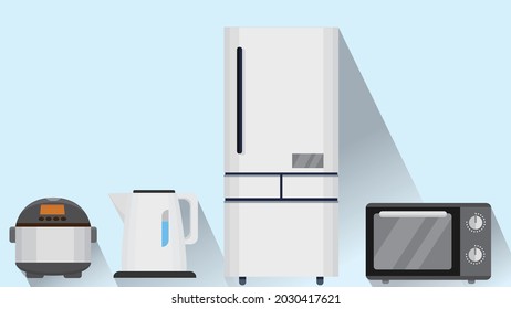 home appliances set vector illustration