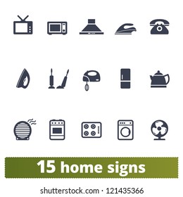 Home appliances signs: vector set of household  icons