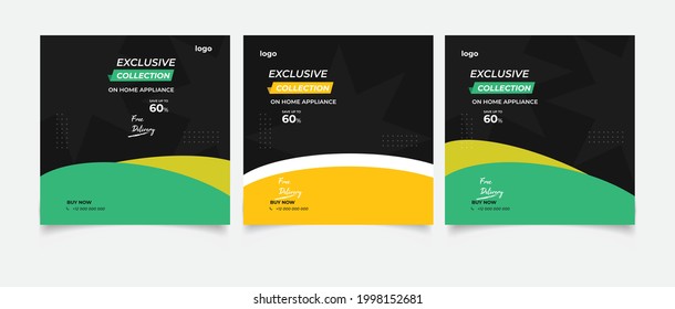 Home appliances social media square banner template
