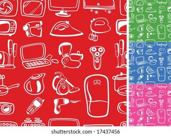 Home appliances symbols seamless
