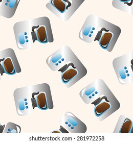 Home appliances theme coffee machine , cartoon seamless pattern background