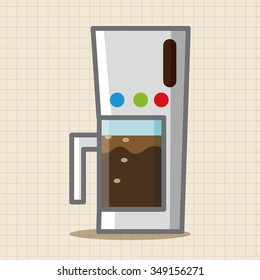 Home appliances theme coffee machine elements