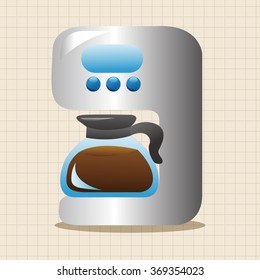 Home appliances theme coffee machine elements