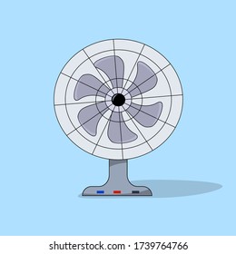 Home appliances theme electric fan elements. Small, compact desktop fan