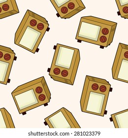 Home appliances theme microwave , cartoon seamless pattern background