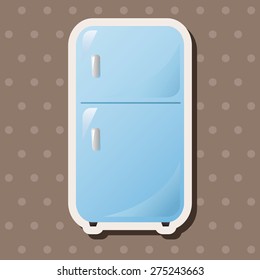 Home appliances theme refrigerator elements