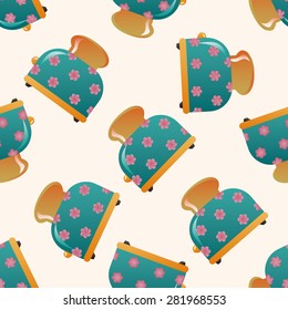 Home appliances theme toaster , cartoon seamless pattern background
