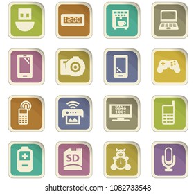 Home appliances vector colored paper stickers with icons