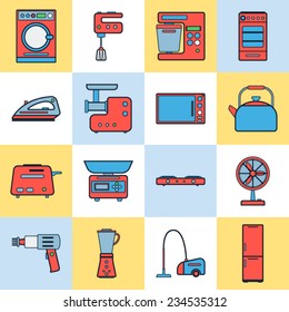 Home appliances vector icons 