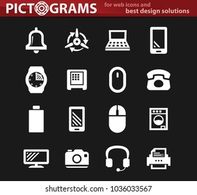 Home appliances vector icons for user interface design