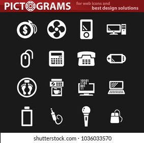 Home appliances vector icons for user interface design