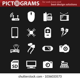 Home appliances vector icons for user interface design