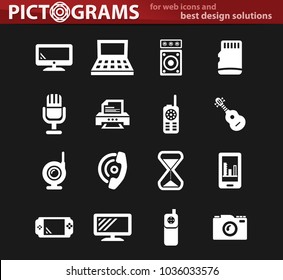 Home appliances vector icons for user interface design