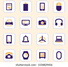 Home appliances vector icons for user interface design