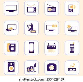 Home appliances vector icons for user interface design