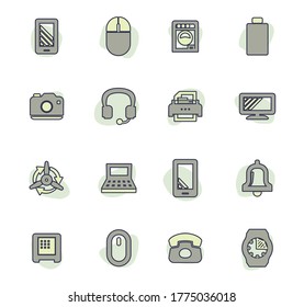 Home appliances vector icons for user interface design