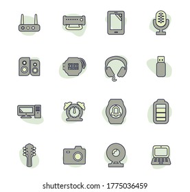 Home appliances vector icons for user interface design