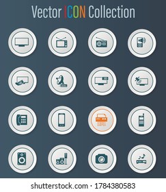 Home appliances vector icons for user interface design