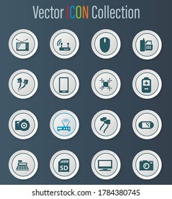 Home appliances vector icons for user interface design
