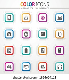 Home appliances vector icons for user interface design