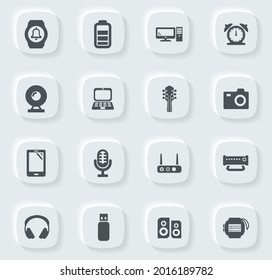 Home appliances vector icons for user interface design