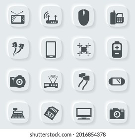 Iconos vectoriales de electrodomésticos para el diseño de la interfaz de usuario
