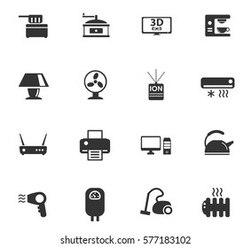 home appliances vector icons for user interface design
