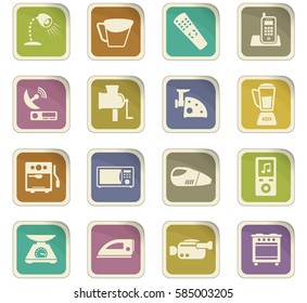 home appliances vector icons for user interface design