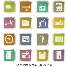 home appliances vector icons for user interface design