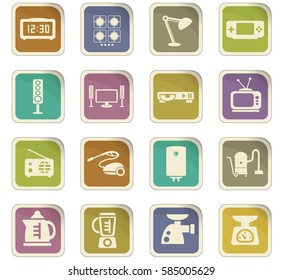 home appliances vector icons for user interface design