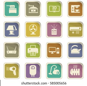 home appliances vector icons for user interface design