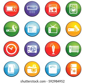 home appliances vector icons for user interface design