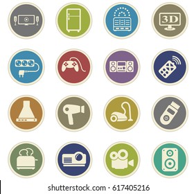 home appliances vector icons for user interface design