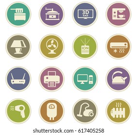 home appliances vector icons for user interface design
