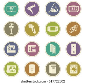 home appliances vector icons for user interface design