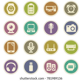 Home appliances vector icons for user interface design