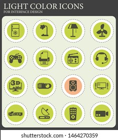 home appliances vector icons for web and user interface design