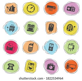 iconos vectoriales de dispositivos domésticos para diseño de interfaz web y de usuario