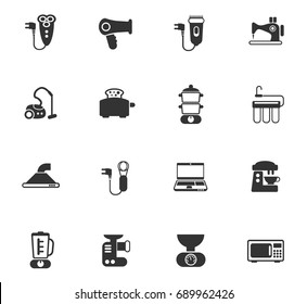 home appliances vector icons for web and user interface design